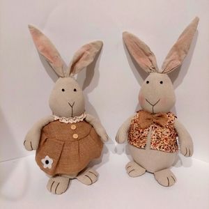 Von Maur Pair of Girl & Boy Easter Bunny Decor